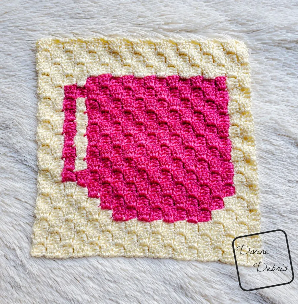 Tiny Coffee C2C Afghan Square free crochet pattern by DivineDebris.com