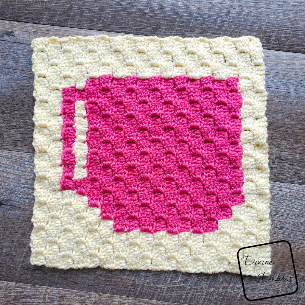 Tiny Coffee C2C Afghan Square free crochet pattern by DivineDebris.com