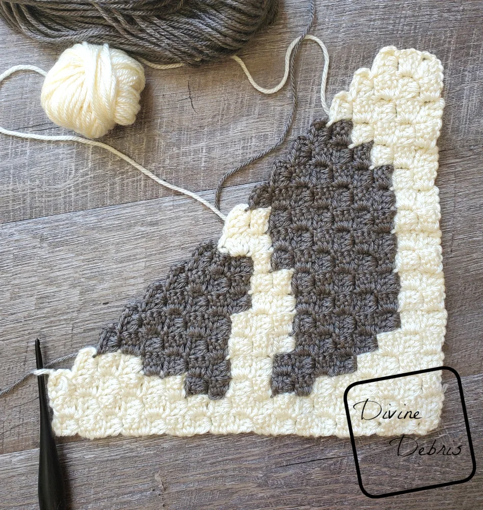 Tiny Coffee Bean C2C Afghan Square free crochet pattern by DivineDebris.com