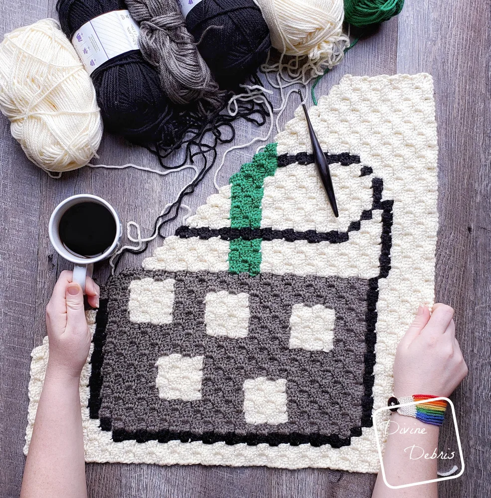 Iced Coffee C2C Afghan Square free crochet pattern by DivineDebris.com