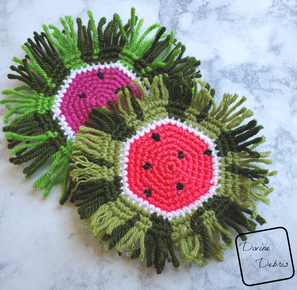 A Juicy Watermelon! The Free Watermelon Coaster Crochet Pattern