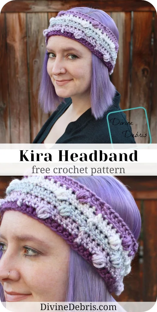 Kira Headband free crochet pattern by DivineDebris.com