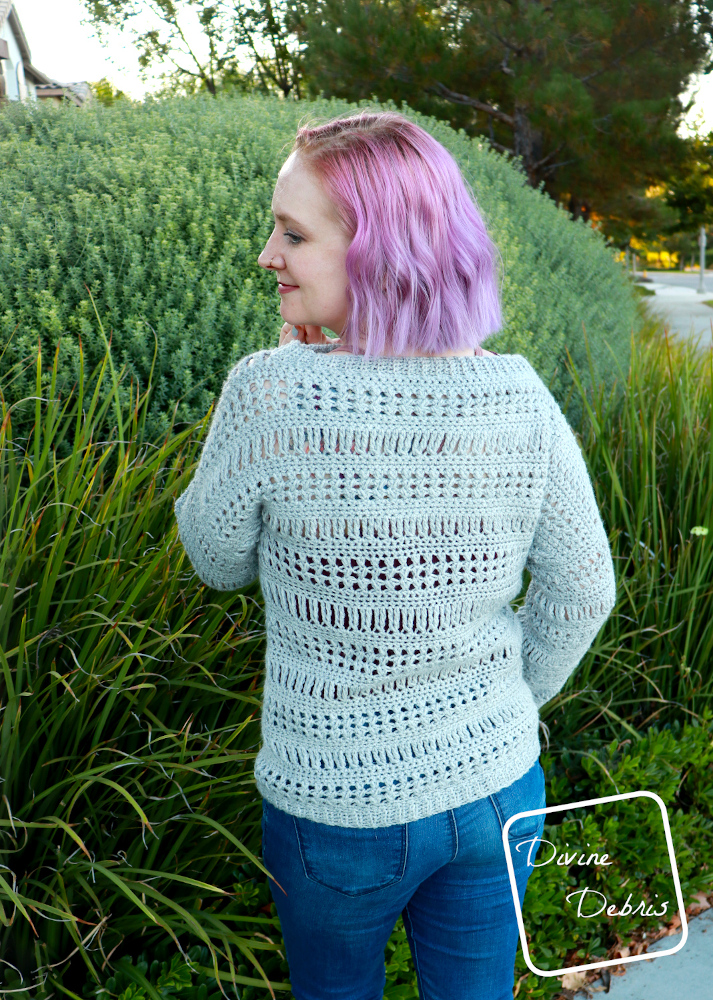 The Stephanie Sweater free crochet pattern by DivineDebris.com