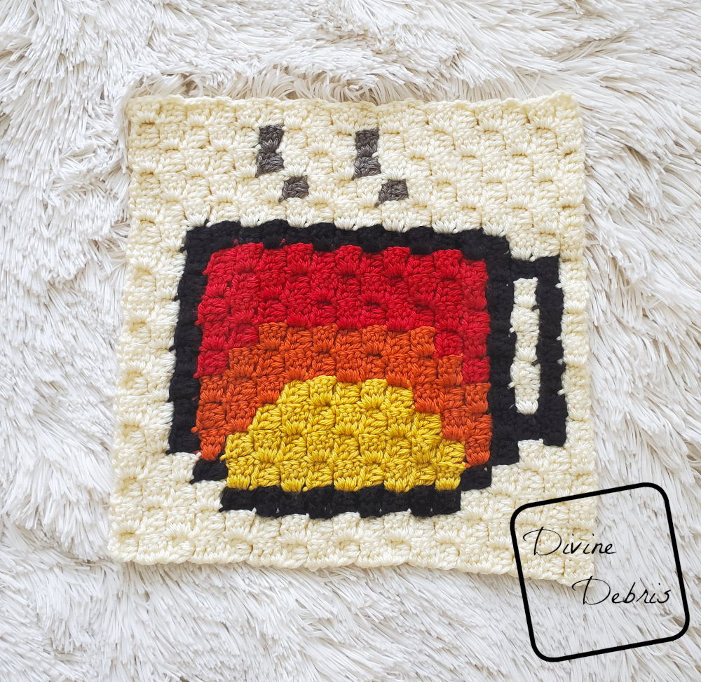 Coffee C2C Square Project – Square 8 crochet pattern