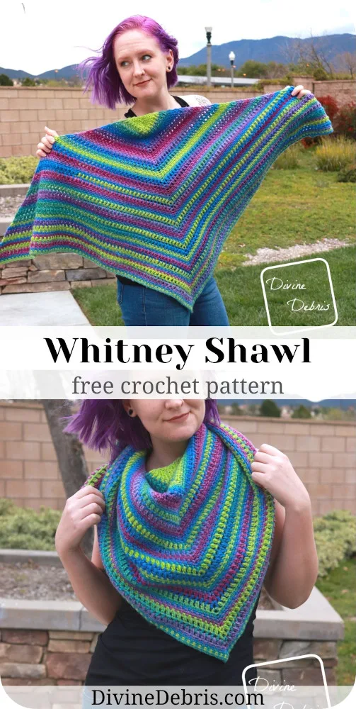 Whitney Shawl free crochet pattern by DivineDebris.com