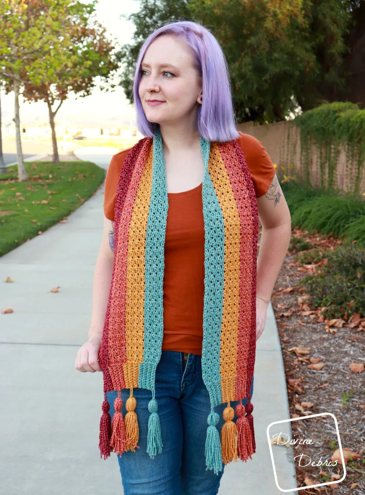 Dana Scarf free crochet pattern by DivineDebris.com