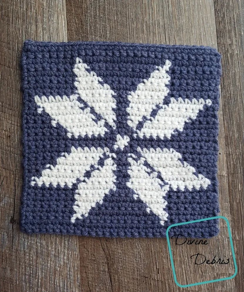 8" Tapestry Snowflake Afghan Square crochet pattern by Divine Debris