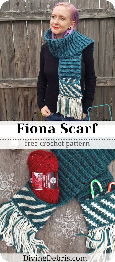 Make the perfect gift for your or for someone else with this cozy scarf with pockets, the Fiona Scarf, free on DivineDebris.com