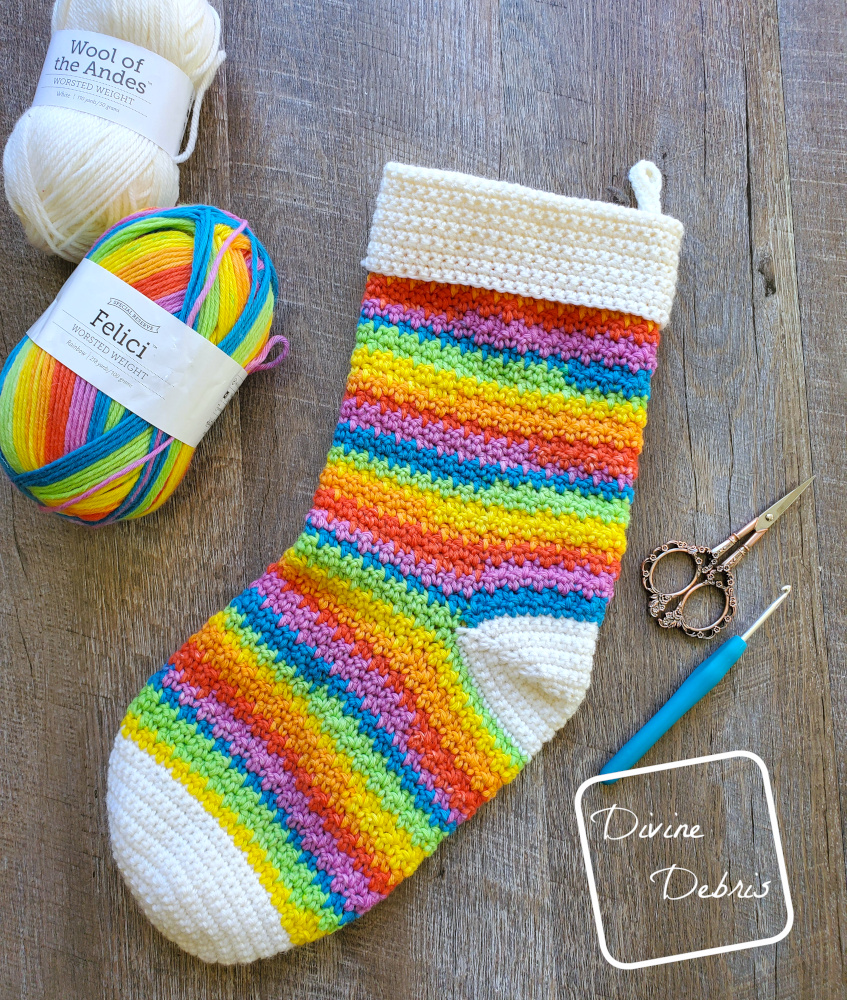 Kelsey Stocking free crochet pattern by DivineDebris.com