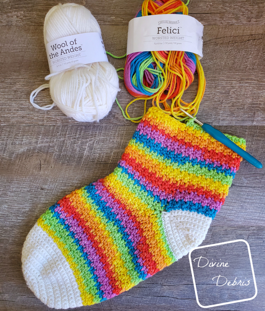 Kelsey Stocking free crochet pattern by DivineDebris.com