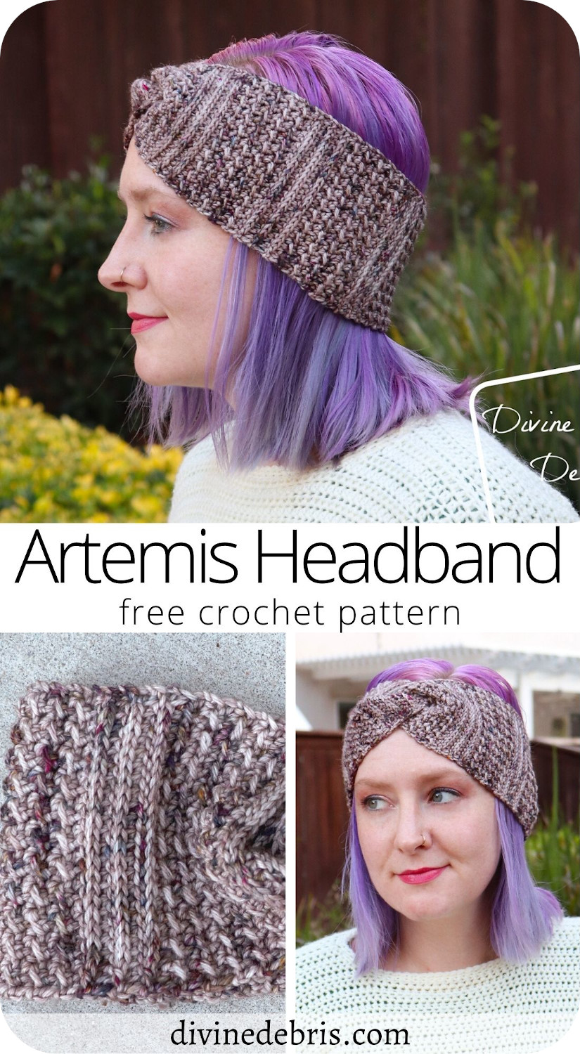 Stand out with this bold the Artemis Headband crochet pattern by DivineDebris.com. Stay on trend with a fun headband but don't look like everyone else.