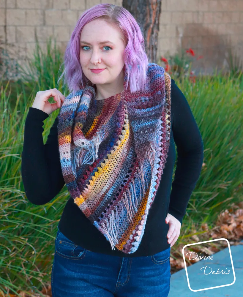 Loretta Shawl free crochet pattern by DivineDebris.com