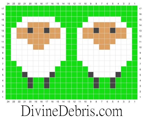Dancing Sheep Mug Rugs graph to work from. Pattern by DivineDebris.com