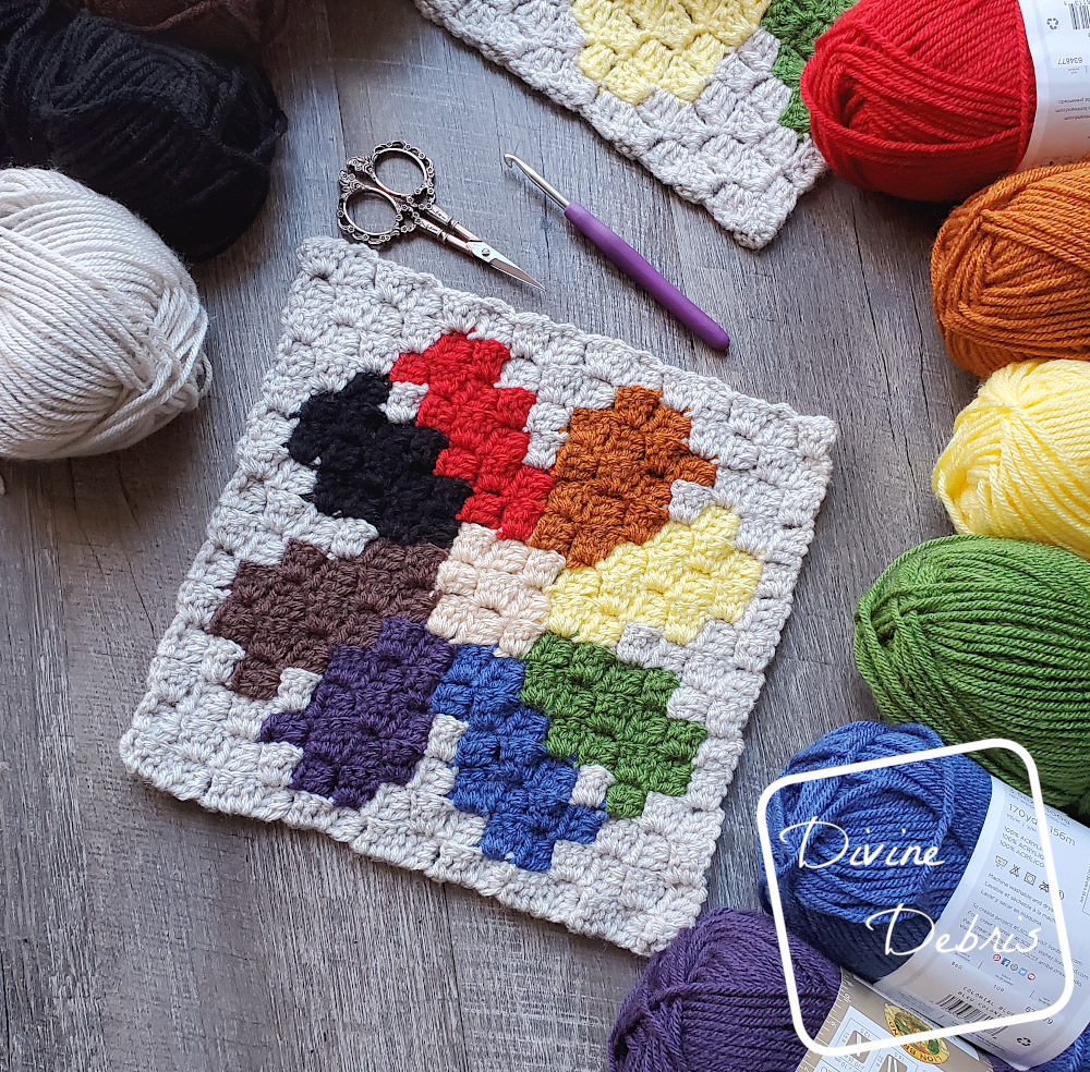 Plant C2C CAL – C2C Daisy Afghan Square Free Crochet Pattern