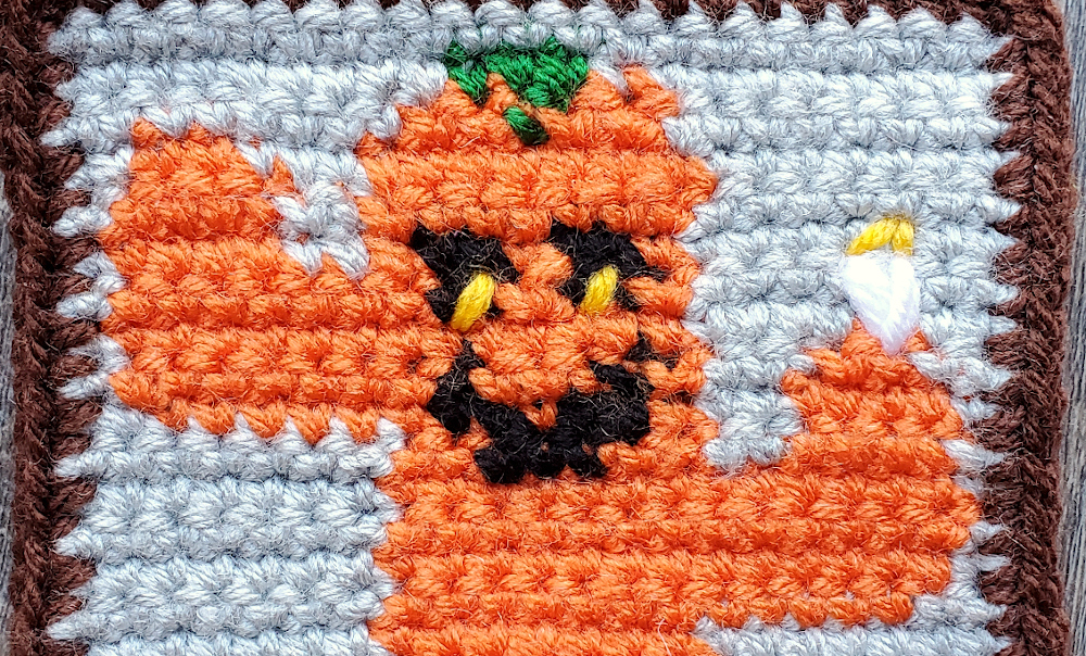 [Image description] Close up of the Cactus-O-Lantern's eye details and flower.