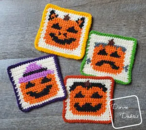 Free Halloween Pumpkin Coasters Crochet Patterns – Celebrate October