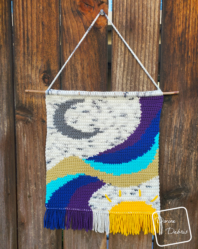 Make Your Own Light with the Follow the Moon Wall Hanging Free Crochet Pattern