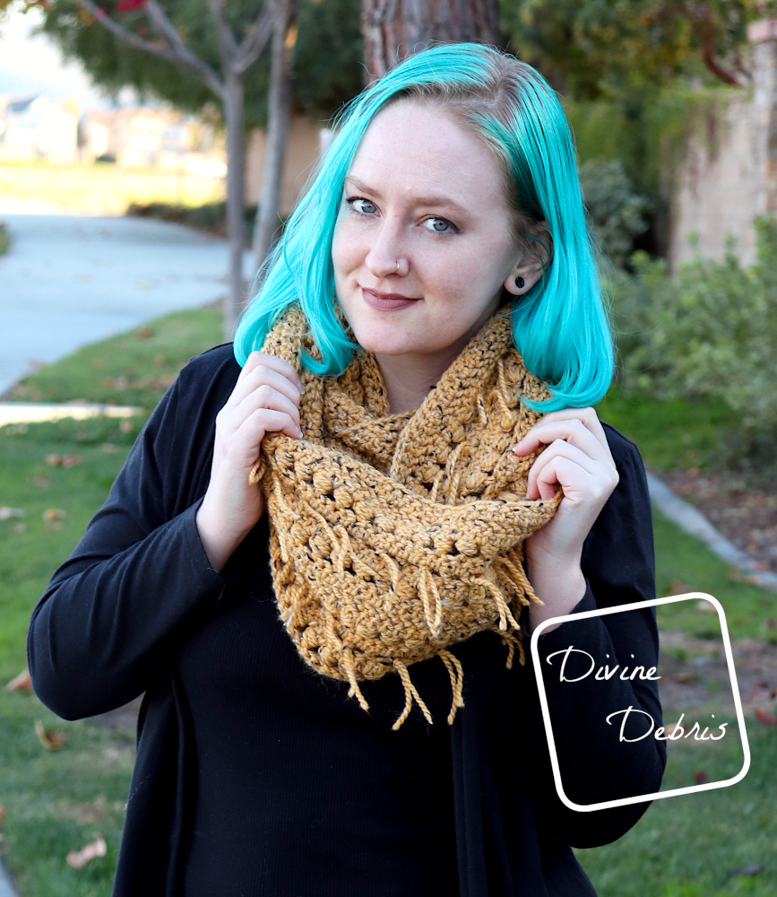 Get Lovely with the free Loretta Infinity Scarf Crochet Pattern