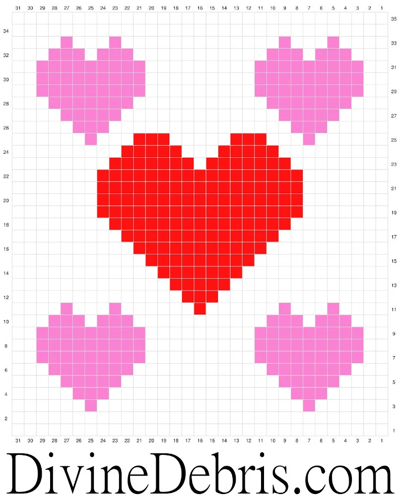 [Image description] Cute Hearts Wall Hanging graph