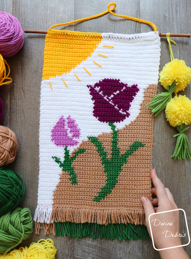 It’s a Spring Thing: The Cute Tulips Wall Hanging Free Crochet Pattern