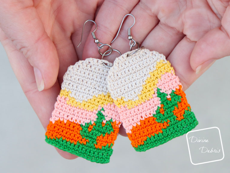 Sedona Cactus Crochet Earrings Free Pattern by Divine