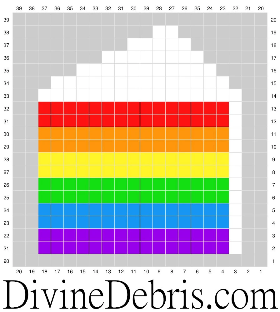 [Image description] Graph for the C2C Rainbow Cake Afghan Square