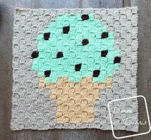 Delicious Desserts C2C CAL: The C2C Ice Cream Cone Afghan Square