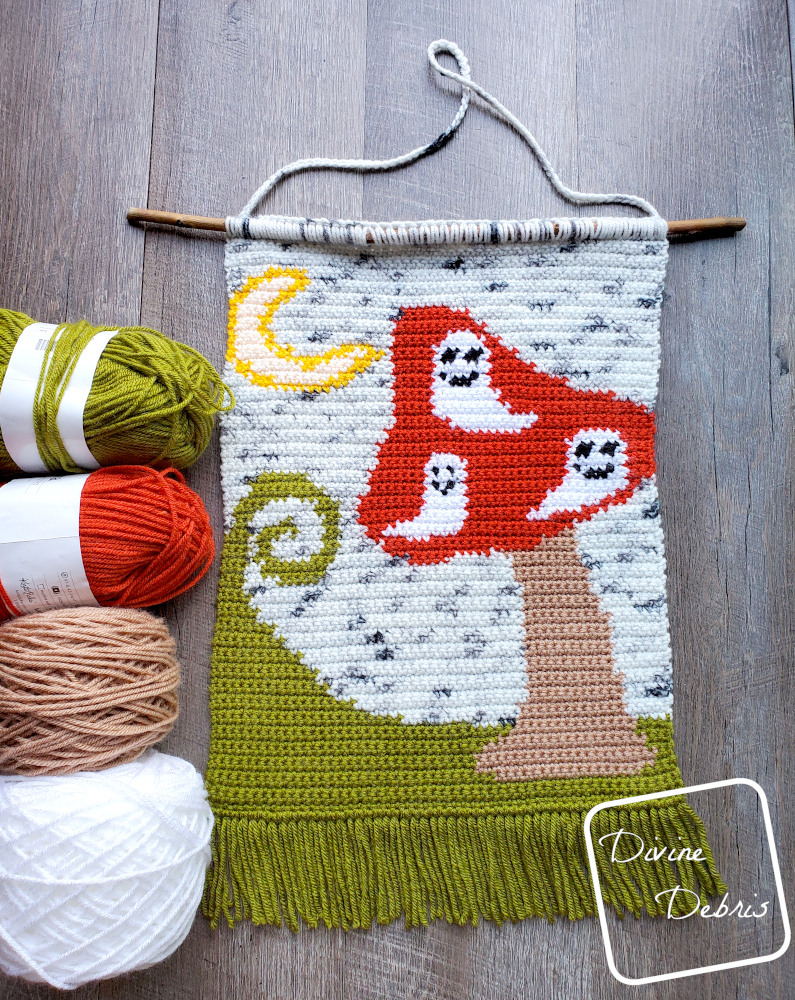 Haunt It With The Free Ghostly Mushroom Wall Hanging Crochet Pattern