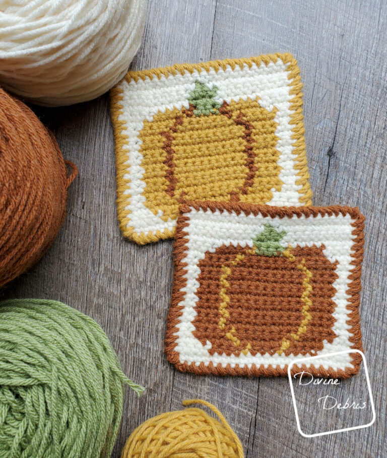 Free Fall Pumpkin Coaster Crochet Pattern by Divine Debris Divine Debris