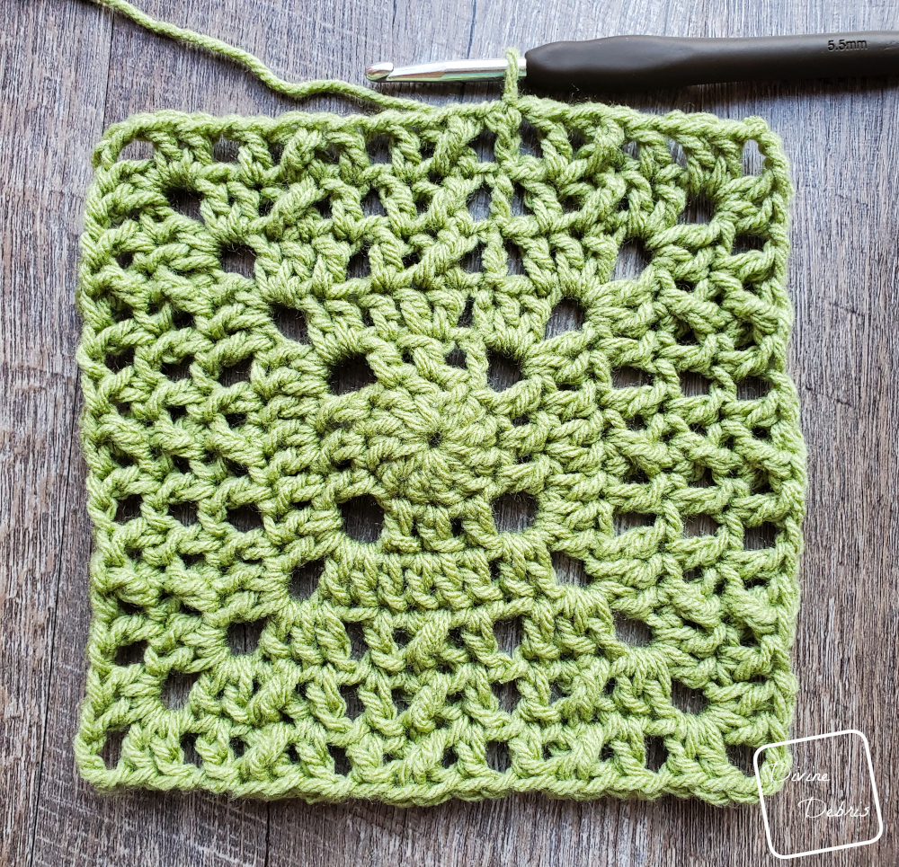 Photo of the Rnd 6 of square 11 of the Stitch Together Stitch-A-Thon Blanket