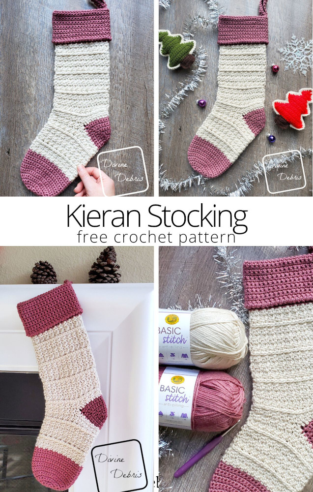 Packed full of texture and easy as pie, the Kieran Stocking is a fun and quick free crochet pattern designed by Divine Debris
