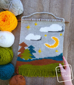 Free Moonlight Trees Wall Hanging Crochet Pattern – For the Love of Nature