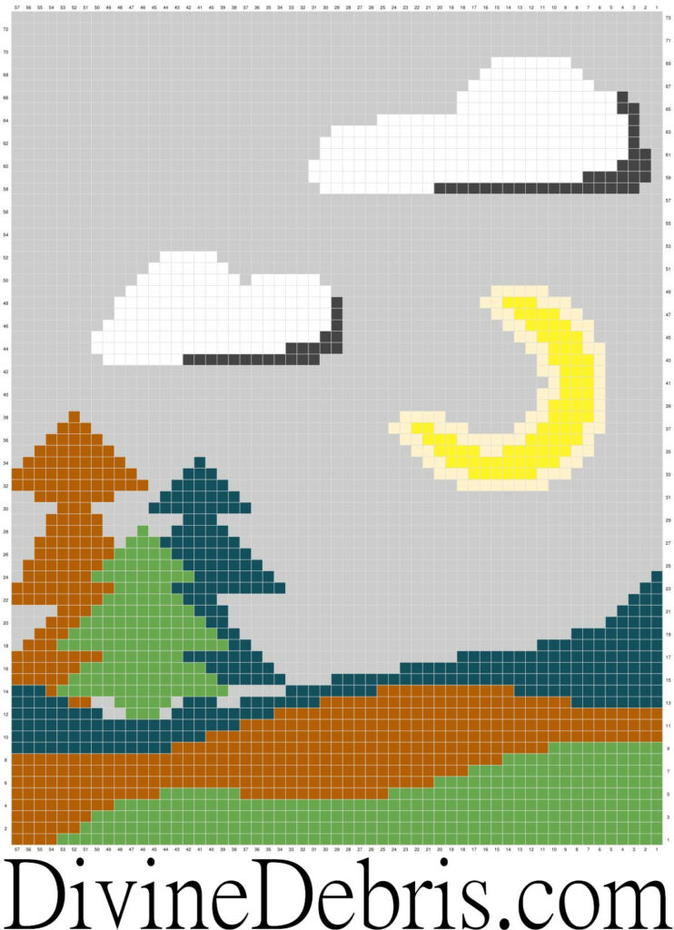 [image description] Graph for the Moonlight Trees Wall Hangin