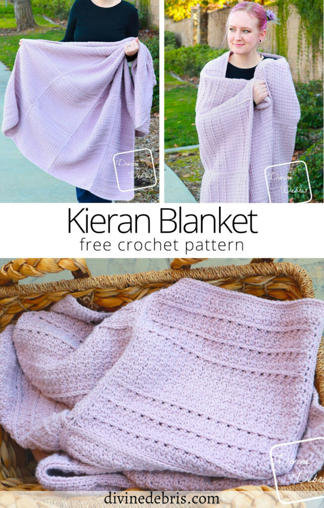 Learn to make this fun, easy, customizable, and cozy design, the Kieran Blanket from a free crochet pattern by Divine Debris.