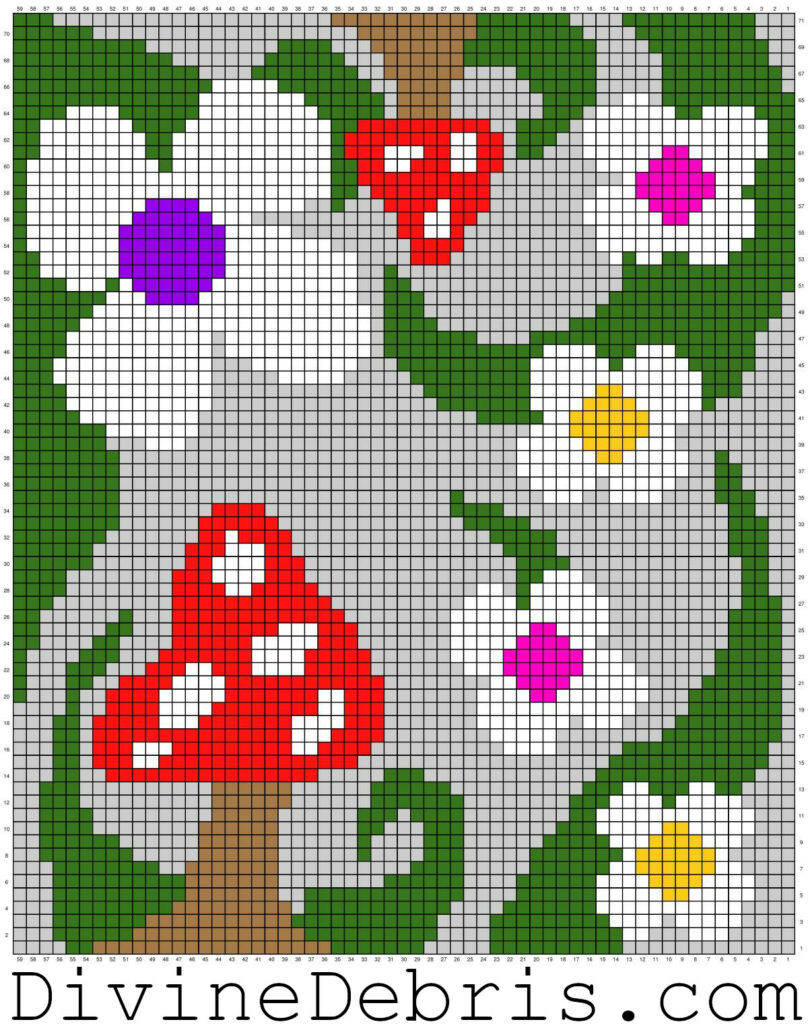 [Image description] Graph for the 'Shrooms and Blooms Wall Hanging by Divine Debris