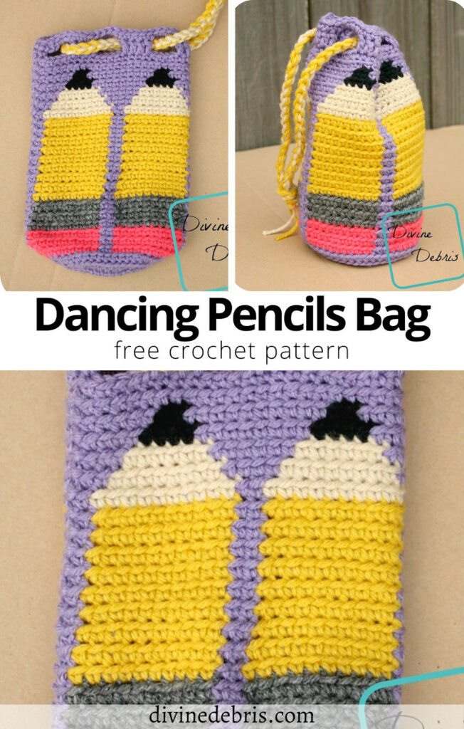 Be ready for a bright and fun school year with this free and colorful Dancing Pencils Bag crochet pattern by Divine Debris
