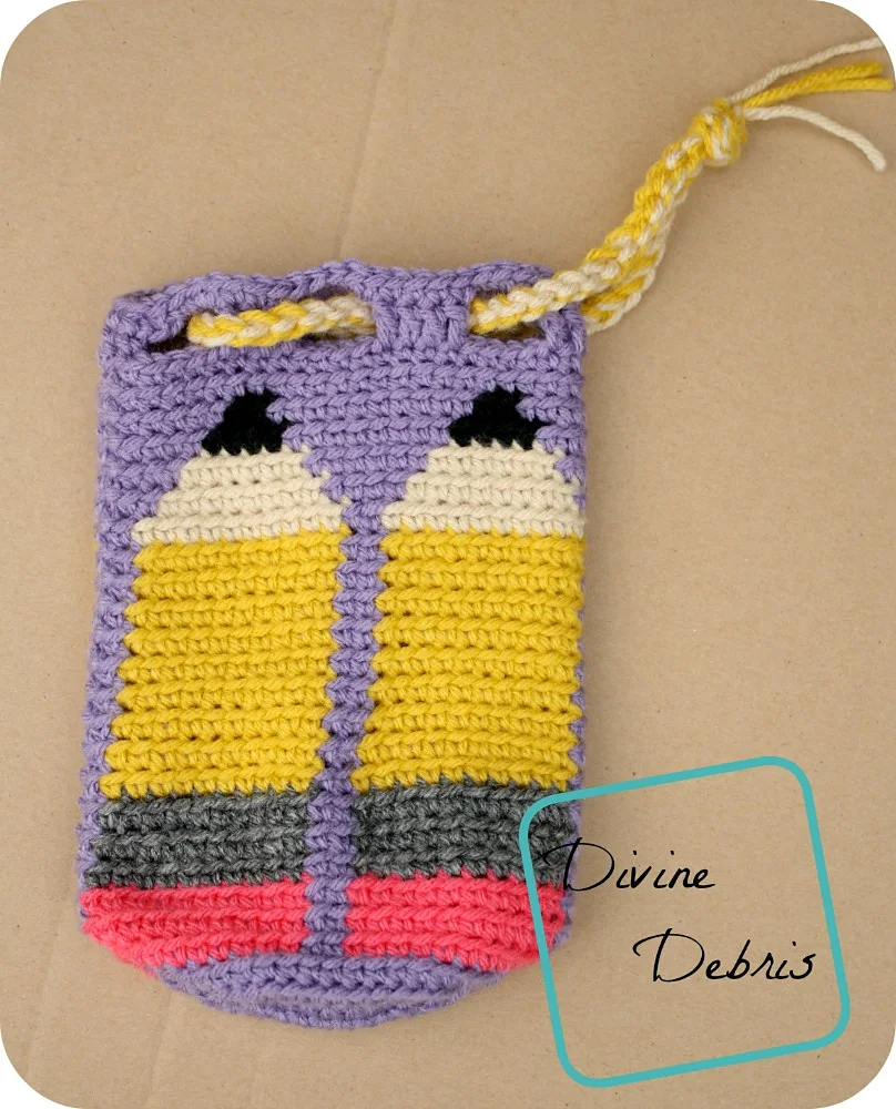 Dancing Pencils Bag crochet pattern by Divine Debris