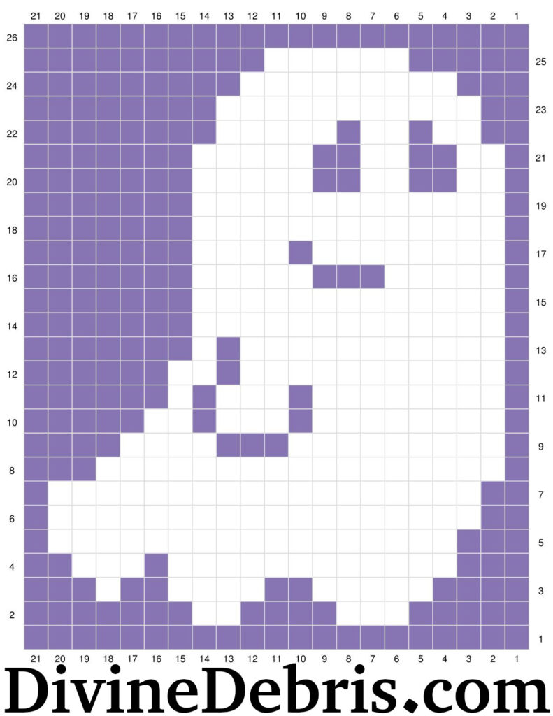Graph for the Smiling Ghost Coaster Crochet Pattern