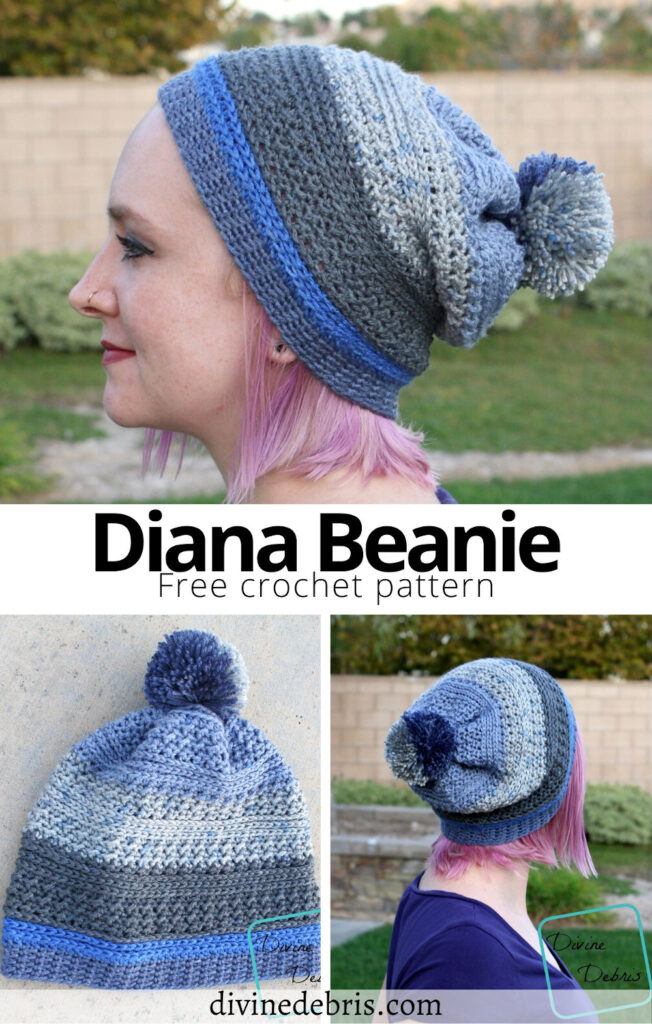Make a simple and quick crochet hat that will work great for you from fall to the winter months with the Diana Beanie free crochet pattern