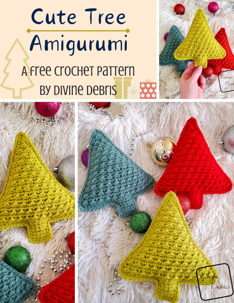 Learn to make the fun, squishy, customizable, and easy Cute Tree Amigurumi from a free crochet pattern by Divine Debris