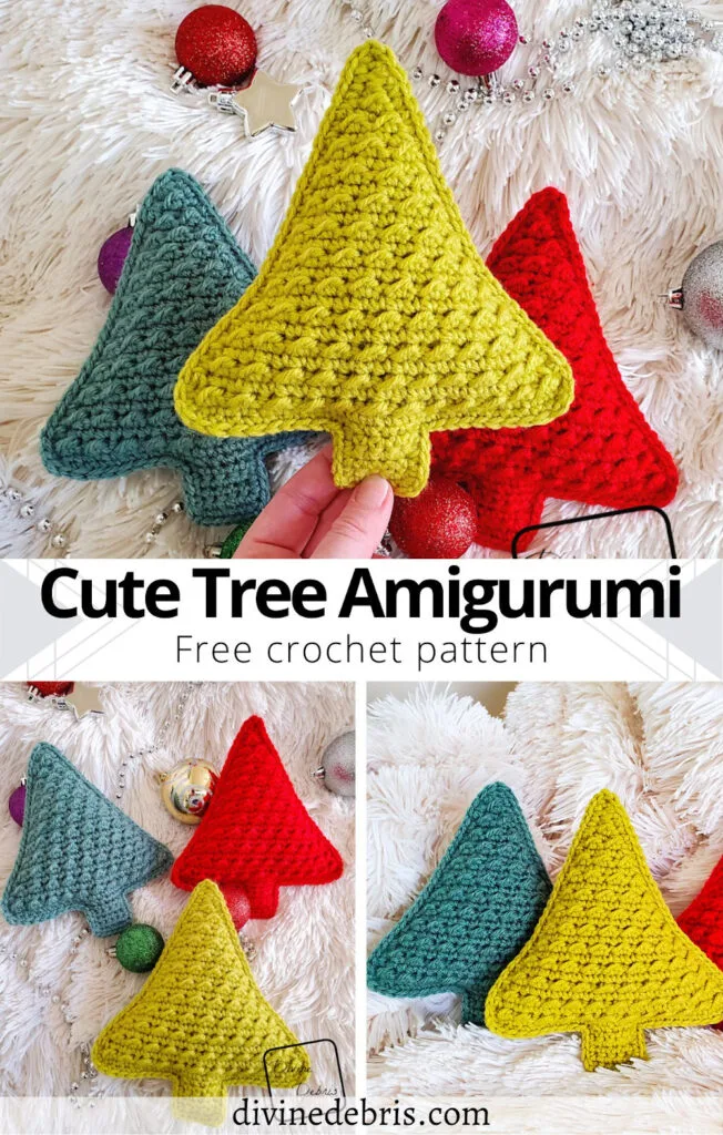Learn to make the fun, squishy, customizable, and easy Cute Tree Amigurumi from a free crochet pattern by Divine Debris