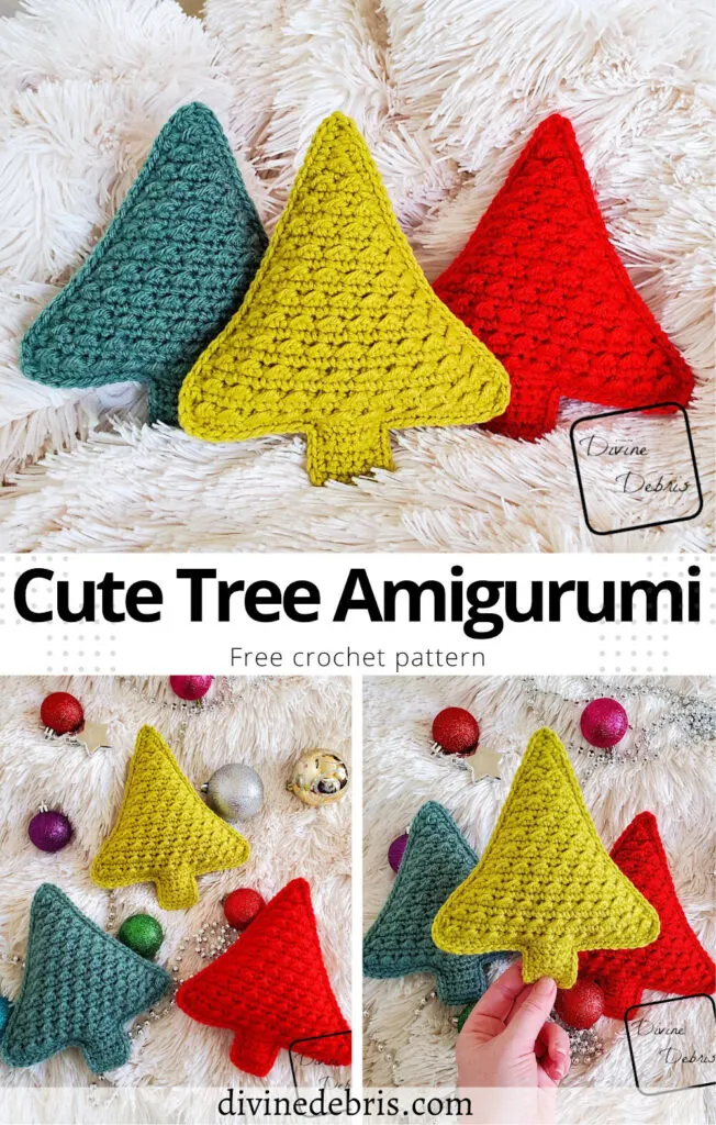 Learn to make the fun, squishy, customizable, and easy Cute Tree Amigurumi from a free crochet pattern by Divine Debris
