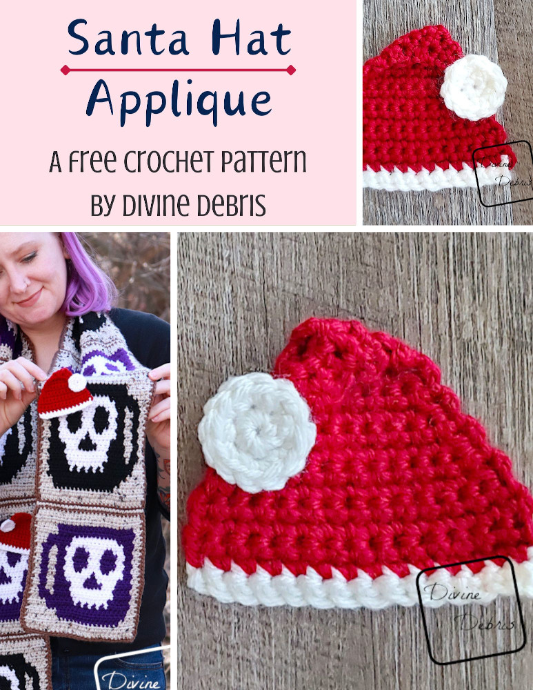 Learn to make this fun, quick, and festive little Christmas design, the Santa Hat Applique from a free crochet pattern.