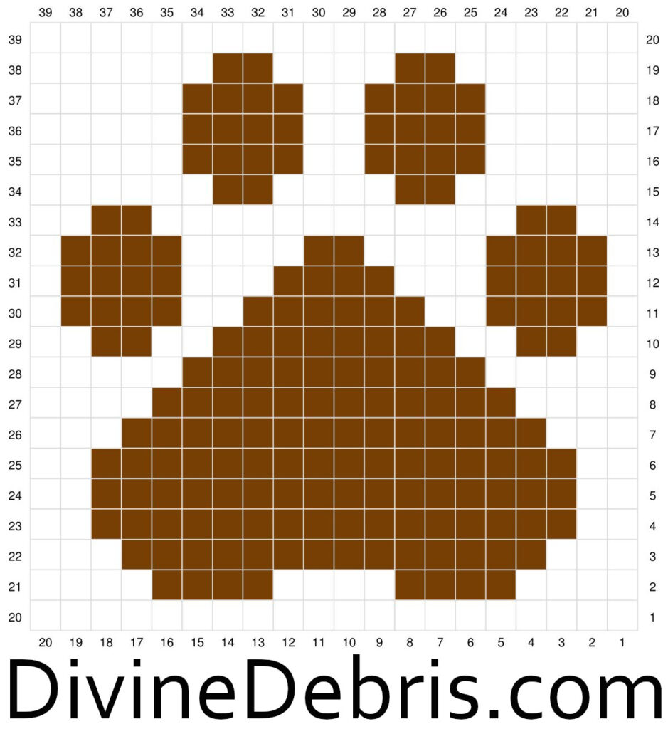 Graph for the Cute Paw Print C2C Blanket Square 1 by Divine Debris