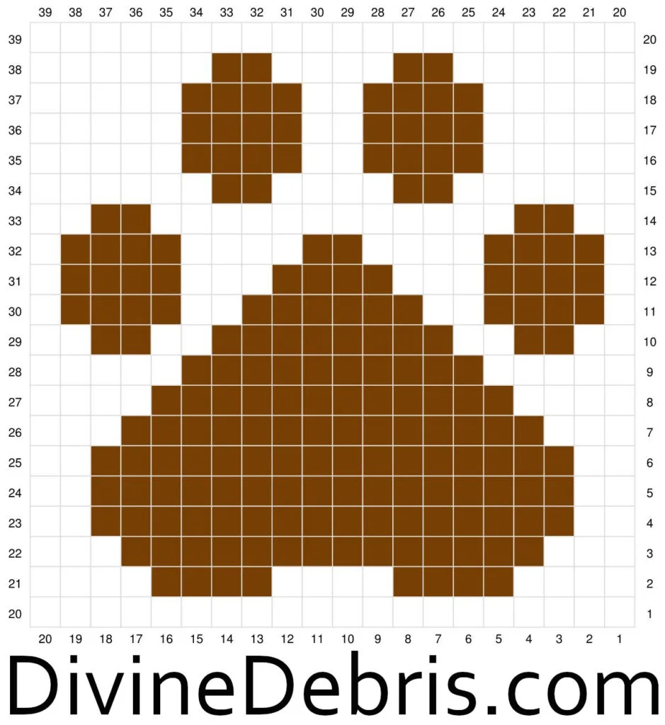 Graph for the Cute Paw Print C2C Blanket Square 1 by Divine Debris