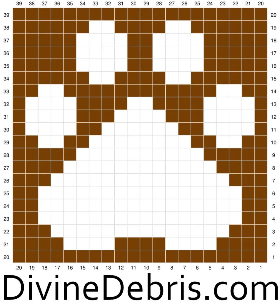 Graph for the Cute Paw Print C2C Blanket Square 2 by Divine Debris