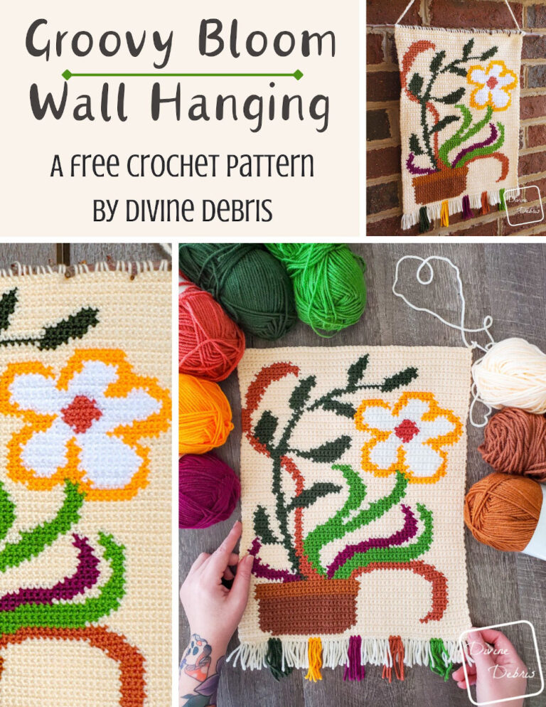 Groovy Bloom Wall Hanging Free Crochet Pattern - Retro Vibes