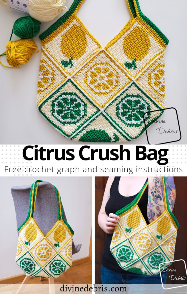 Learn to make this fun and summer inspired design, the Citrus Crush Bag, from free crochet graphs and assembly instructions by Divine Debris.