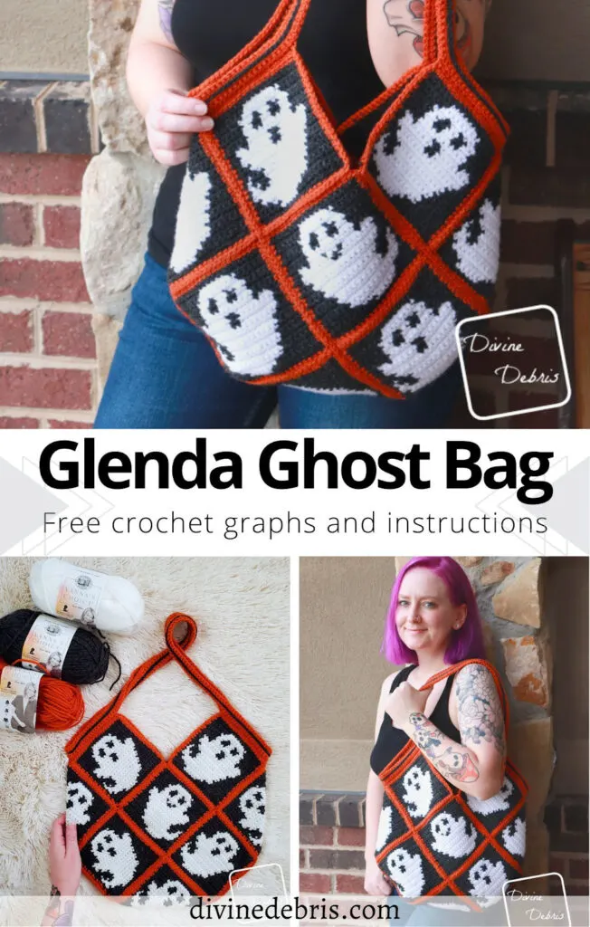 Get ready for Halloween with this fun and customizable spooky season tapestry crochet bag, the Glenda Ghost Bag free crochet pattern and graph