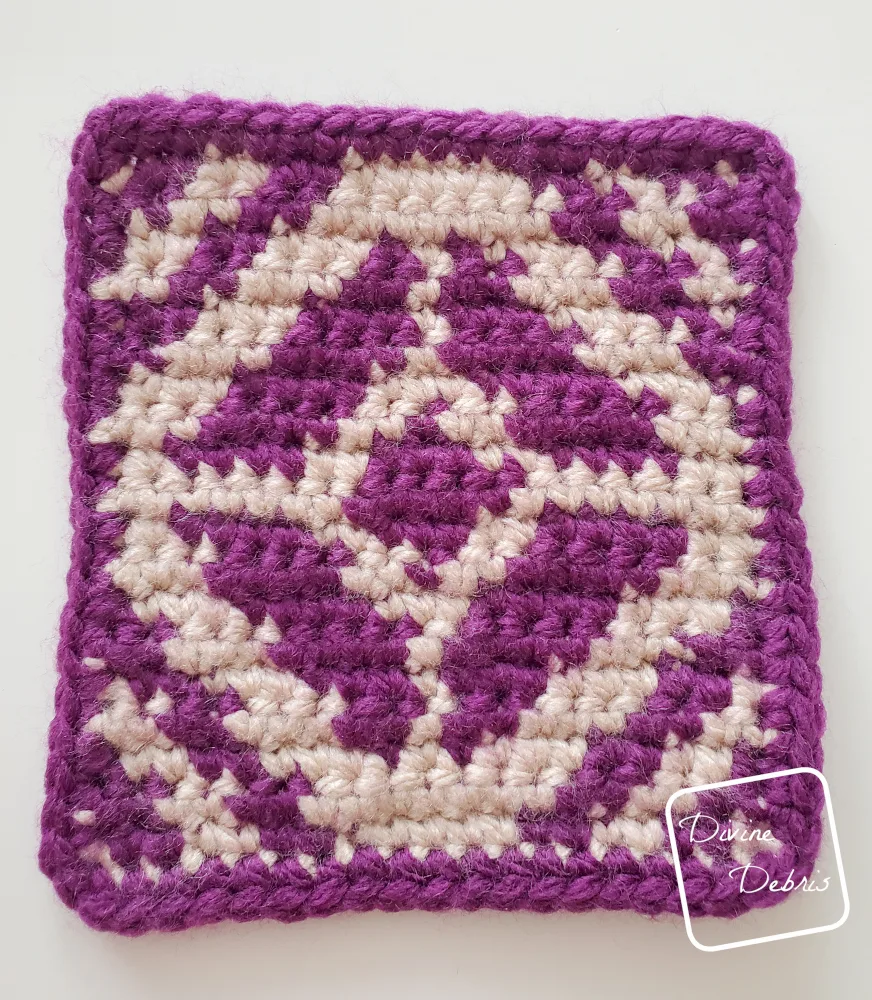 [Image description] Daring Diamond Square crochet pattern Style 1 on a white background